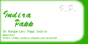indira papp business card